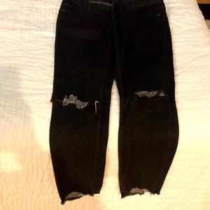 Super Cute Free People Ripped Black Jeans